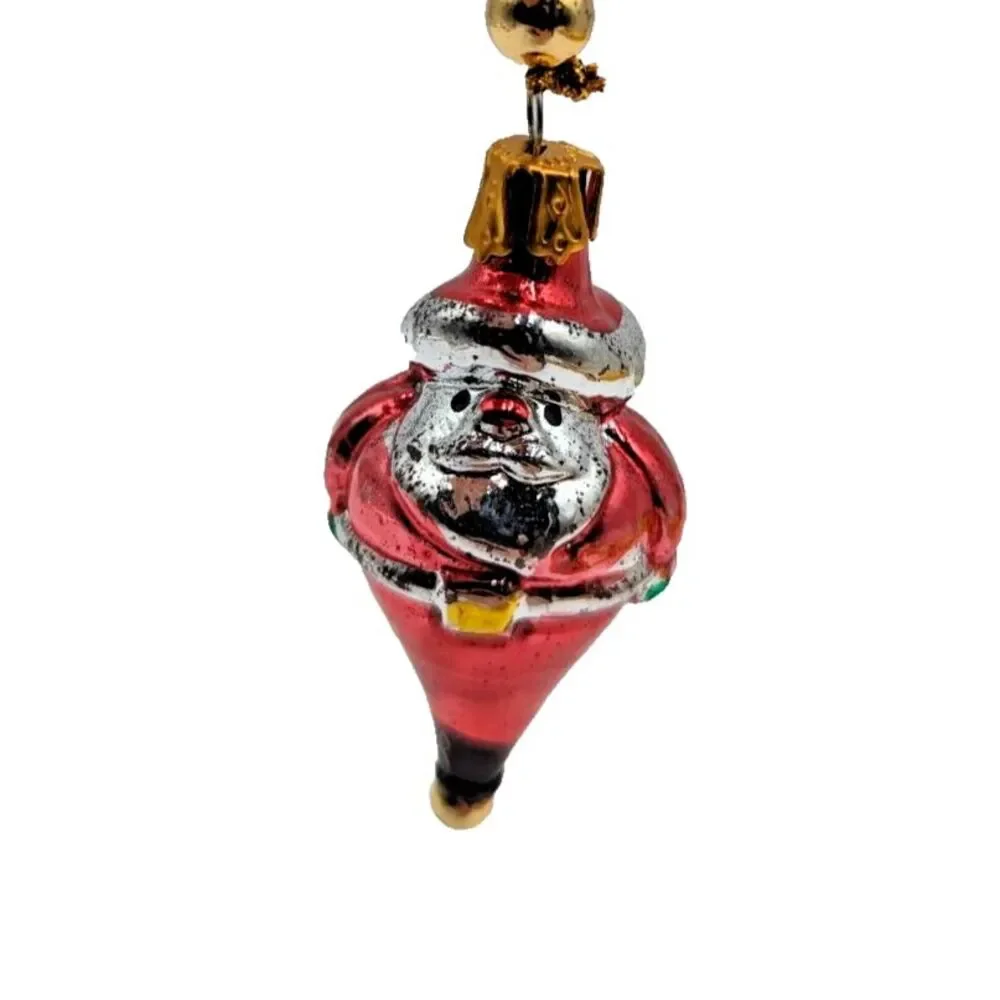 2 inch Blown‎ Glass Santa Ornament